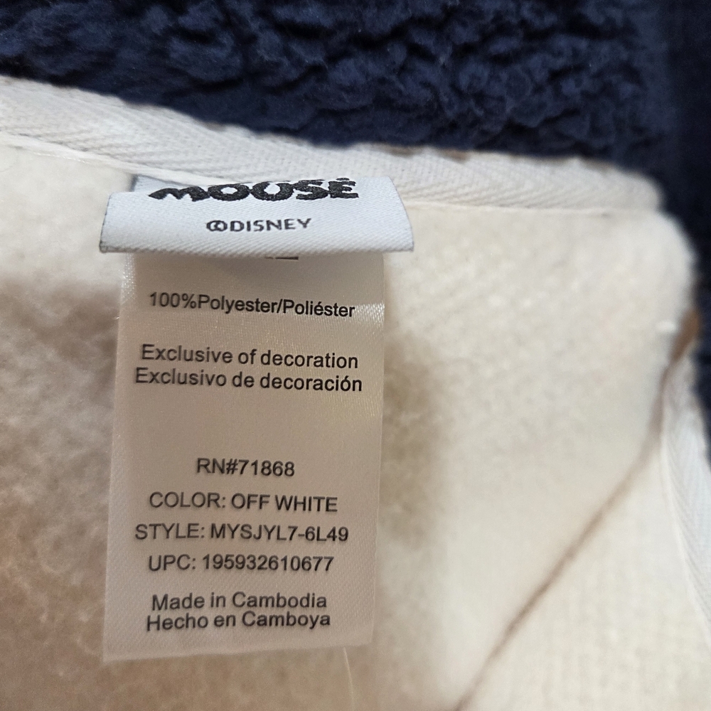 Disney MICKEY MOUSE SKIING Sherpa Quarter-Zip Pullover Sweater Women's 2XL NEW - Picture 5 of 6